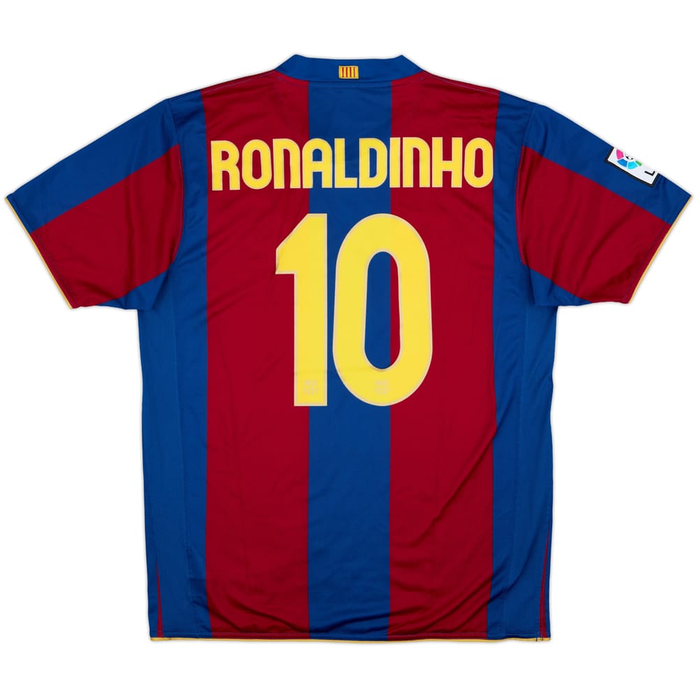 2007-08 Barcelona Home Shirt Ronaldinho #10 - 7/10 - (L)
