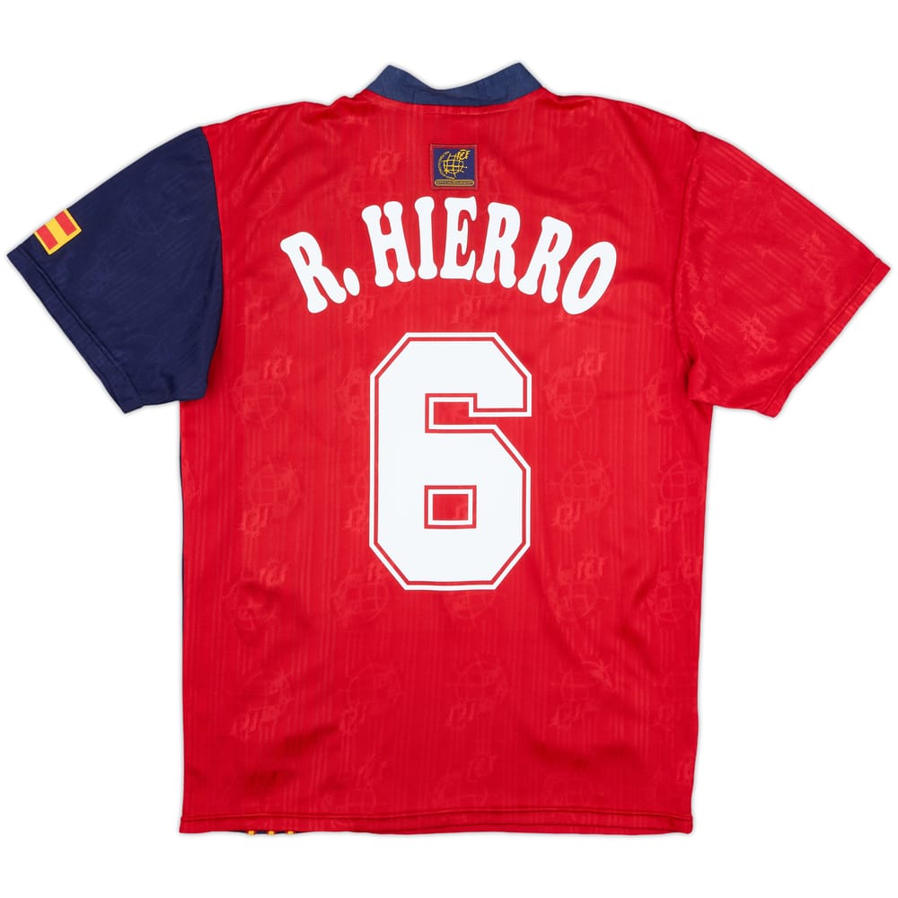 1996-98 Spain Home Shirt R.Hierro #6 - 8/10 - (M)
