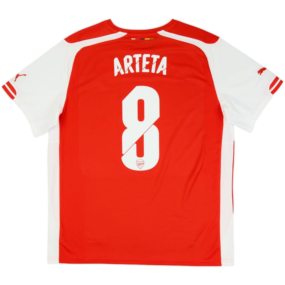 2014-15 Arsenal Home Shirt Arteta #8 - 9/10 - (XL)
