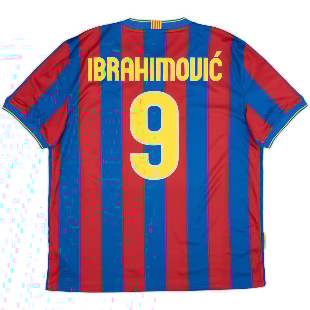 2009-10 Barcelona Home Shirt Ibrahimovic #9 - 10/10 - (XL)