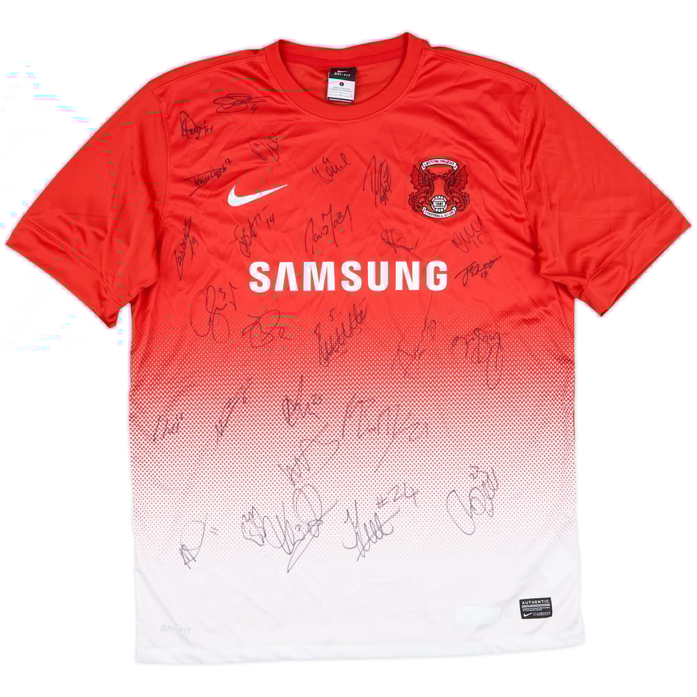 2013-14 Leyton Orient Squad Signed Home Shirt - 8/10 - (L)