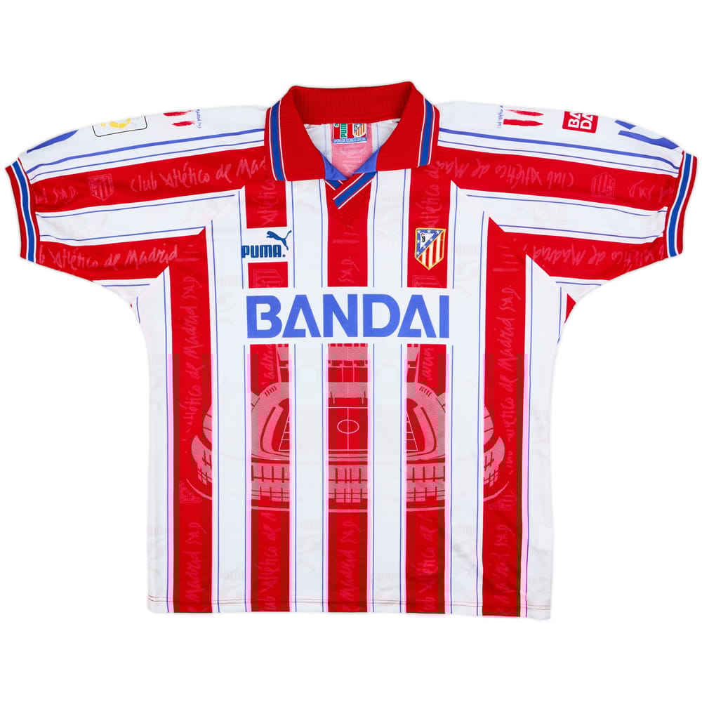 1996-97 Atletico Madrid Home Shirt #9 - 5/10 - (XL)
