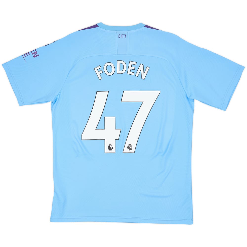 2019-20 Manchester City Home Shirt Foden #47 - 8/10 - (L)