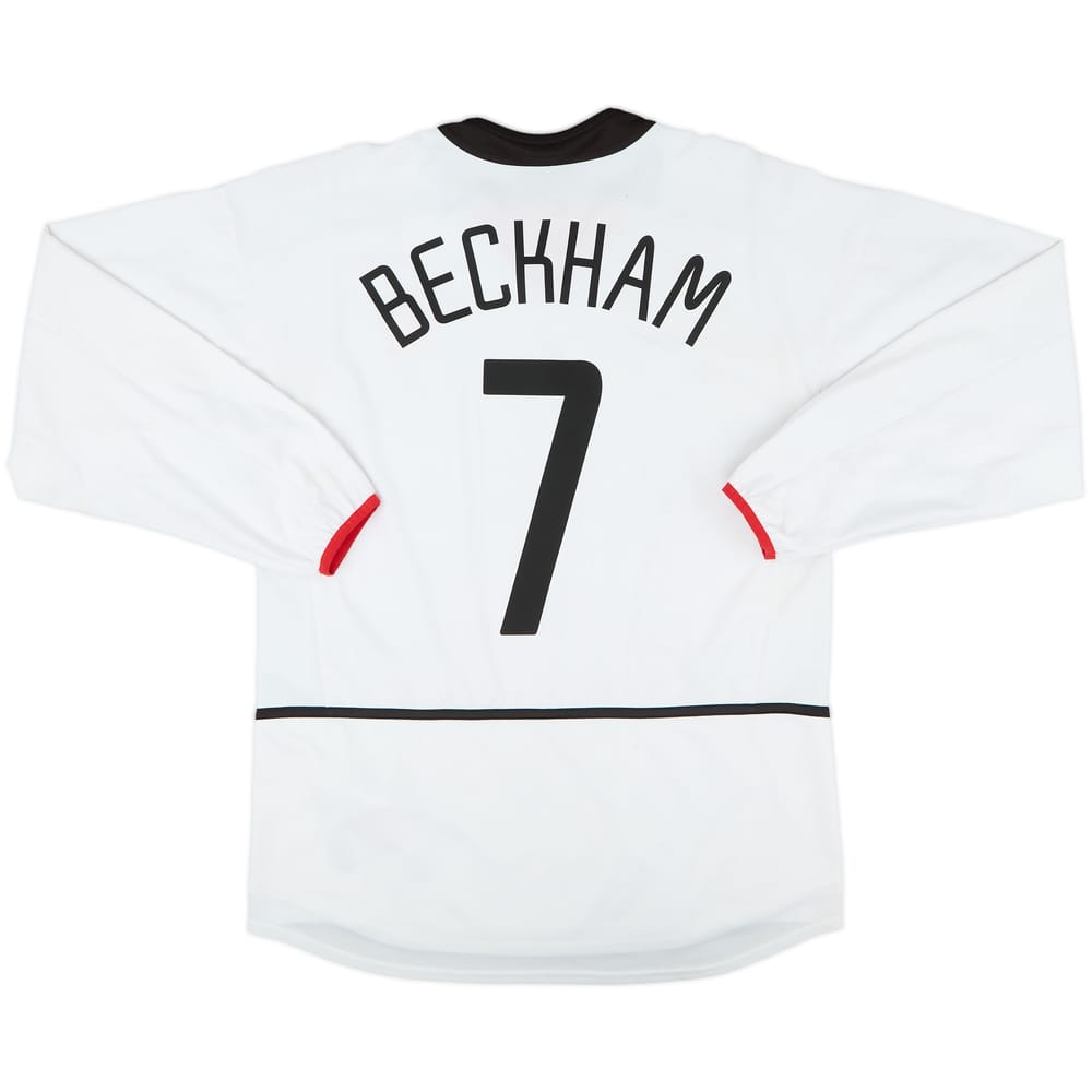 2002-03 Manchester United Away L/S Shirt Beckham #7 - 6/10 - (M)