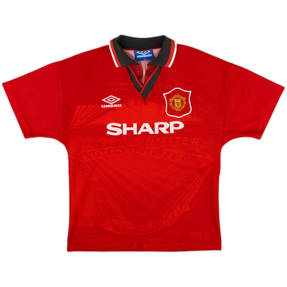 1994-96 Manchester United Home Shirt - 7/10 - (L.Boys)