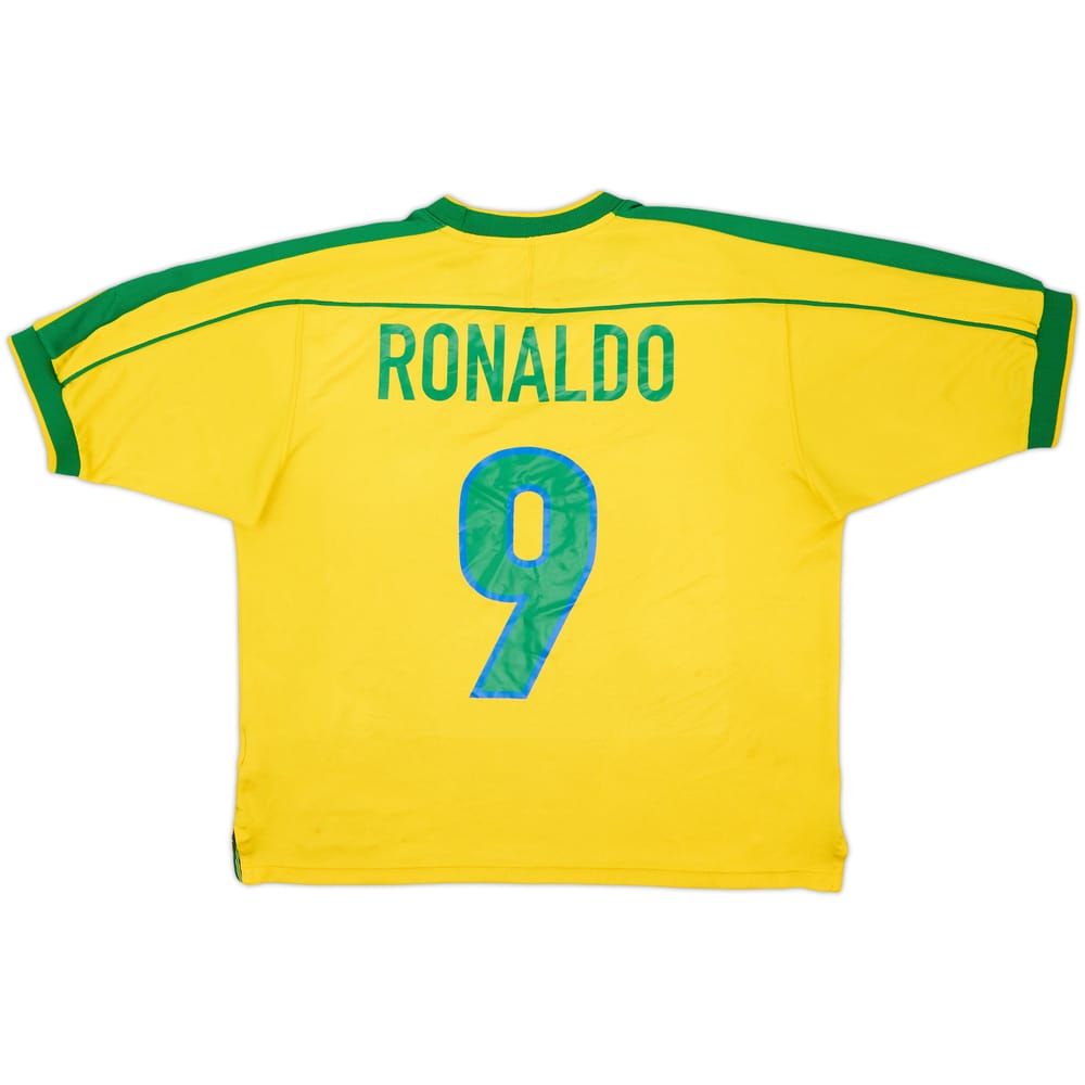 1998-00 Brazil Home Shirt Ronaldo #9 - 6/10 - (M)