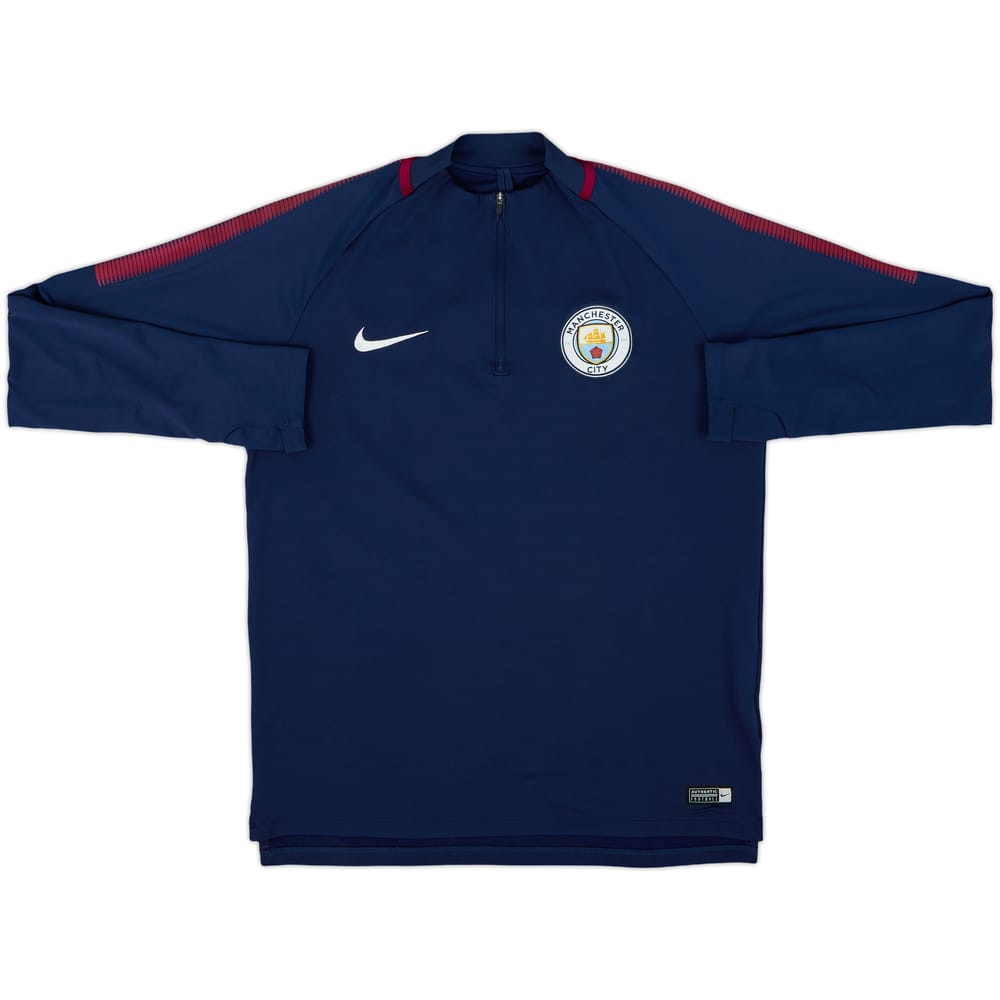 2017-18 Manchester City Nike 1/4 Zip Drill Top - 9/10 - (M)
