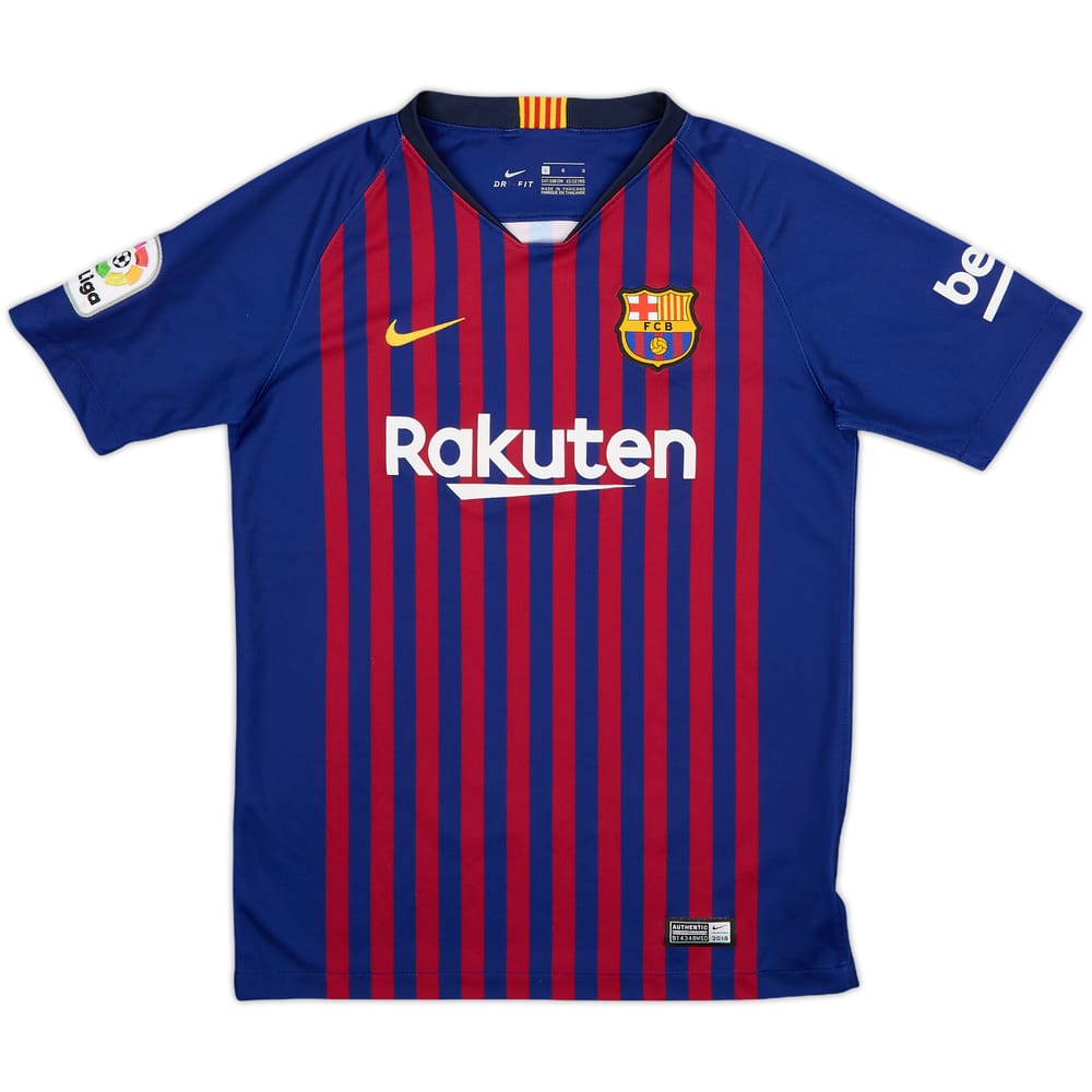 2018-19 Barcelona Home Shirt - 8/10 - (L.Boys)