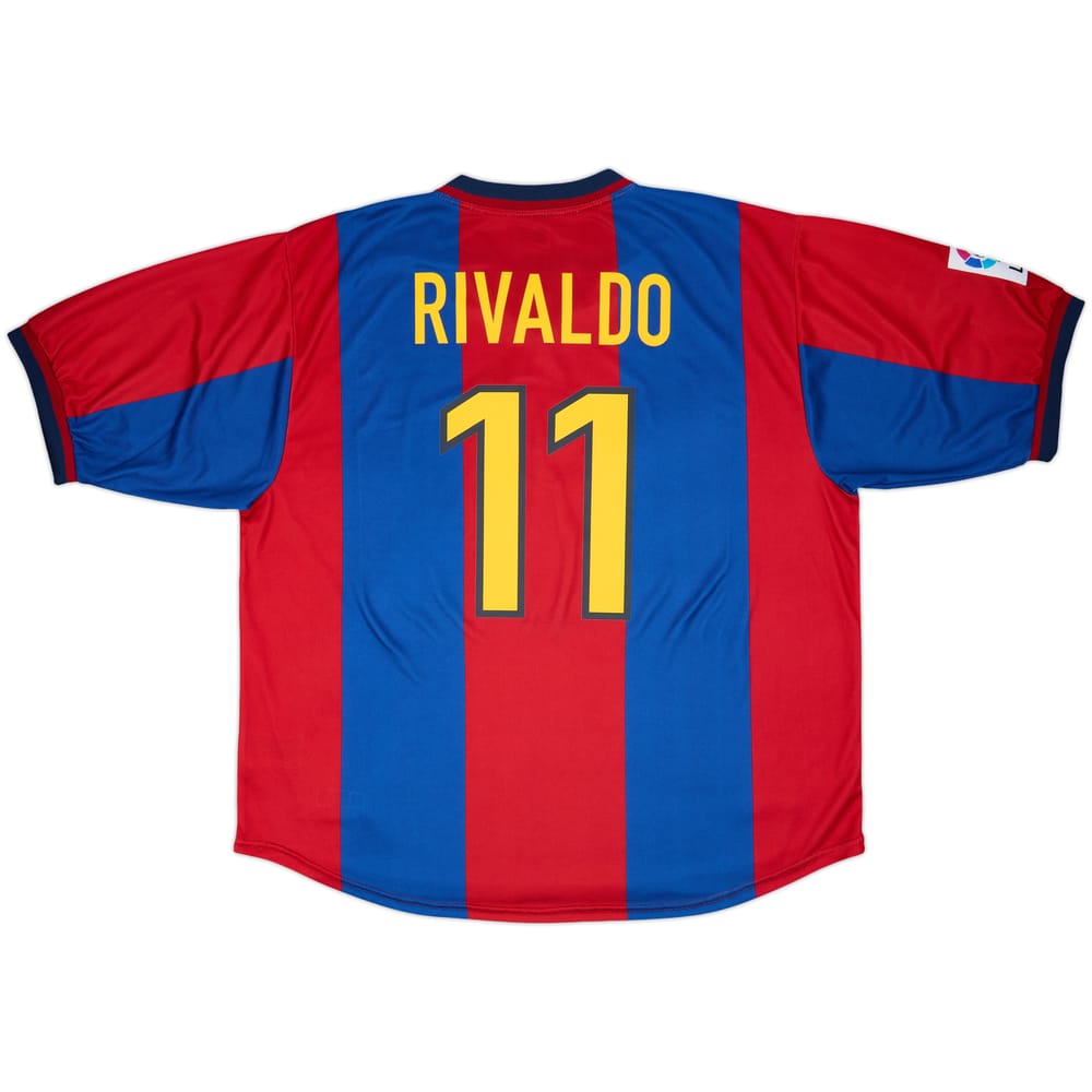 1998-00 Barcelona Home Shirt Rivaldo #11 - 8/10 - (XXL)