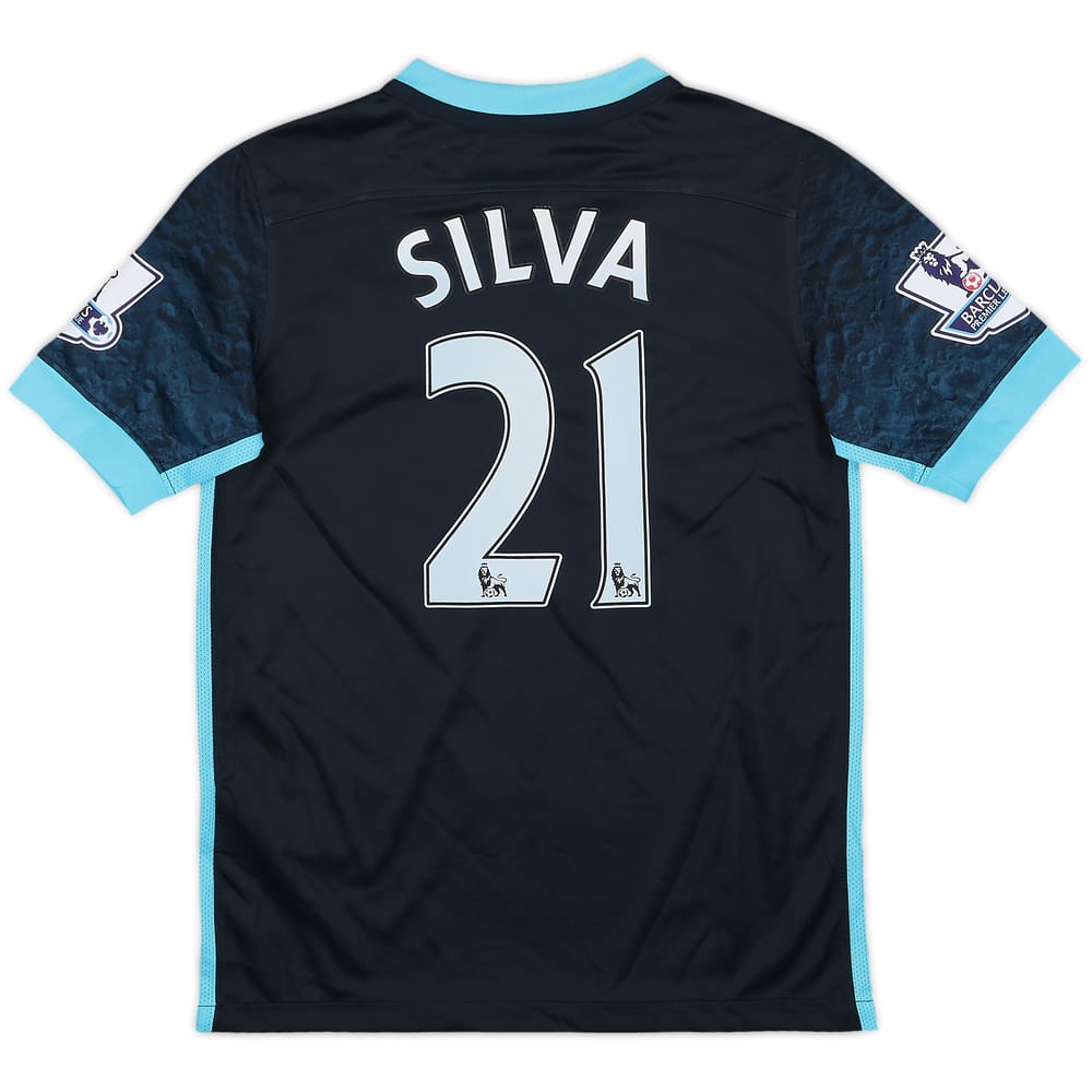 2015-16 Manchester City Away Shirt Silva #21 - 8/10 - (S.Boys)