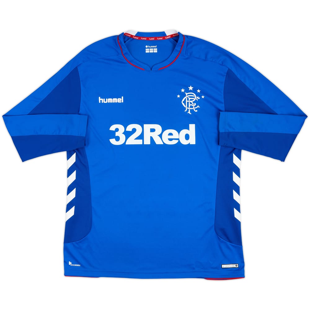 2018-19 Rangers Home L/S Shirt - 7/10 - (L)