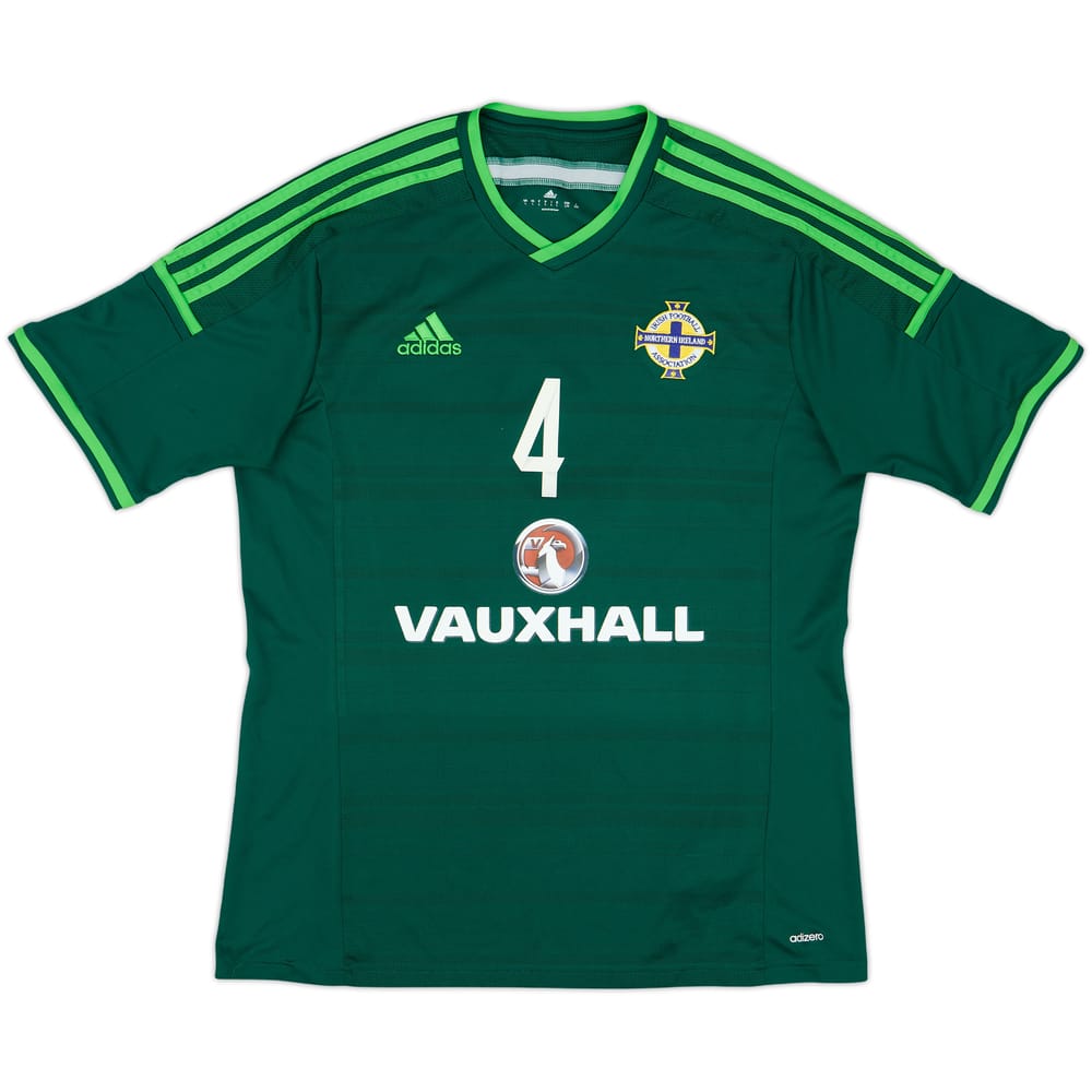 2014 Northern Ireland Player Issue Home/Training Shirt #4 - 7/10 - (L)
