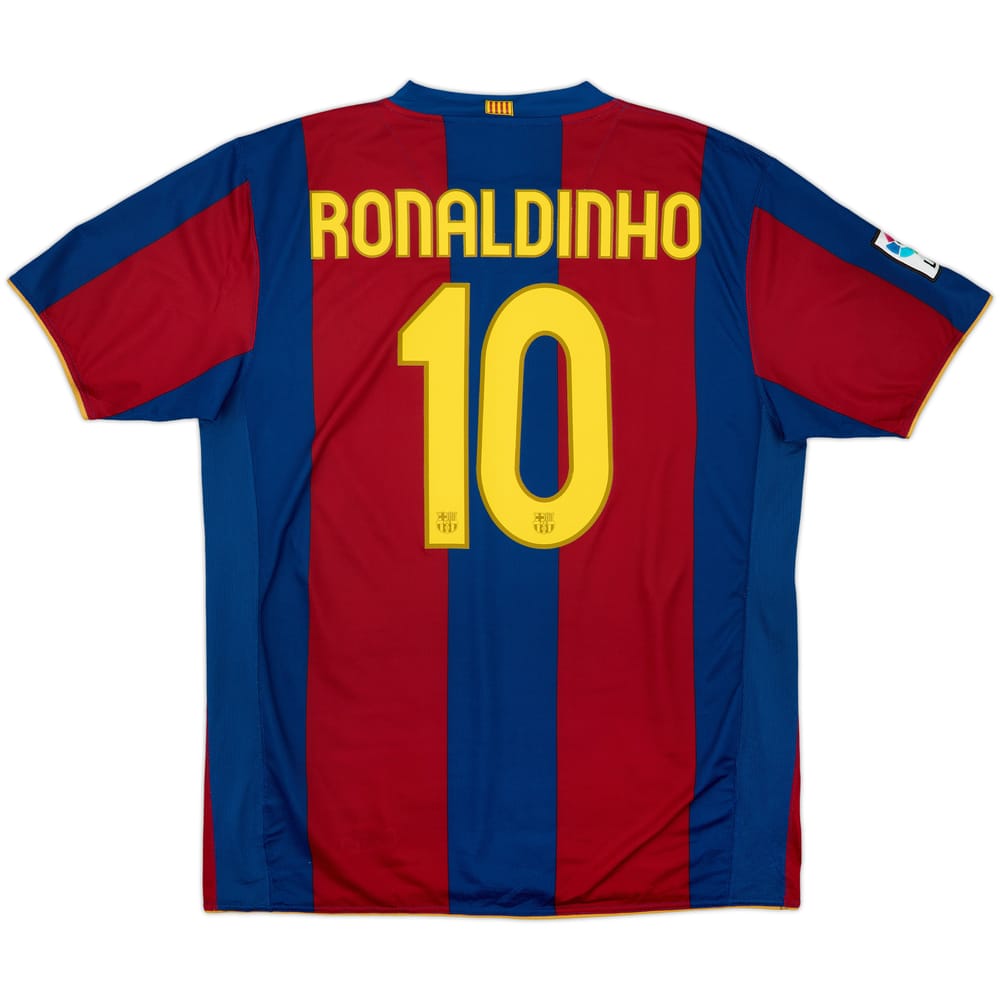 2007-08 Barcelona Home Shirt Ronaldinho #10 - 8/10 - (XL)