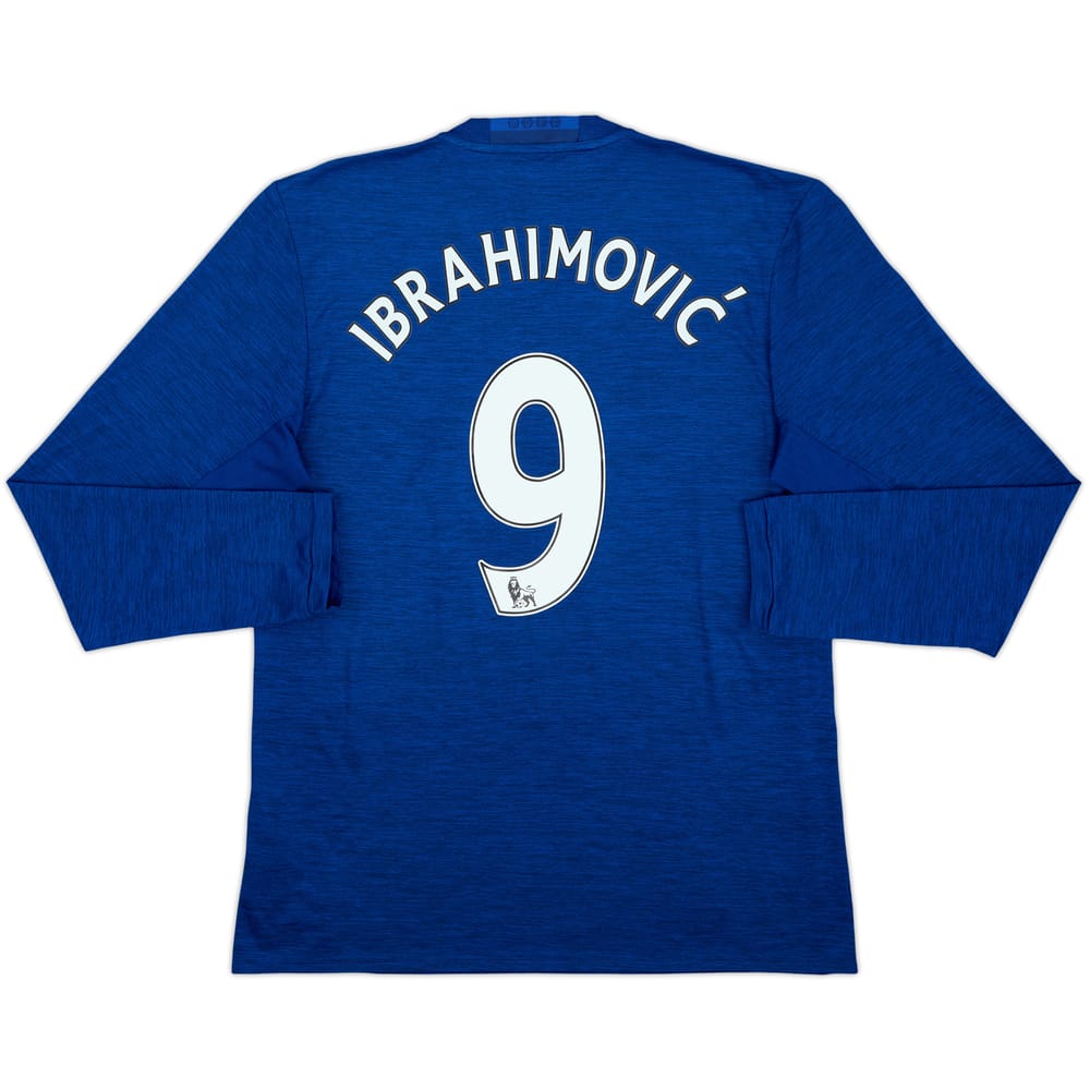 Camiseta de visitante de manga larga del Manchester United 2016-17 Ibrahimovic #9 - 9/10 - (M)