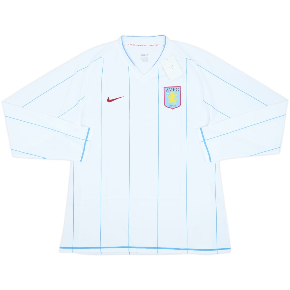 Camiseta de visitante versión jugador L/S del Aston Villa 2007-08 (XL)