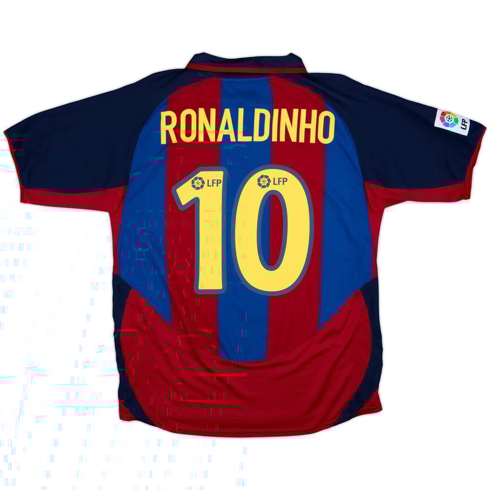 2003-04 Barcelona Home Shirt Ronaldinho #10 - 6/10 - (M)