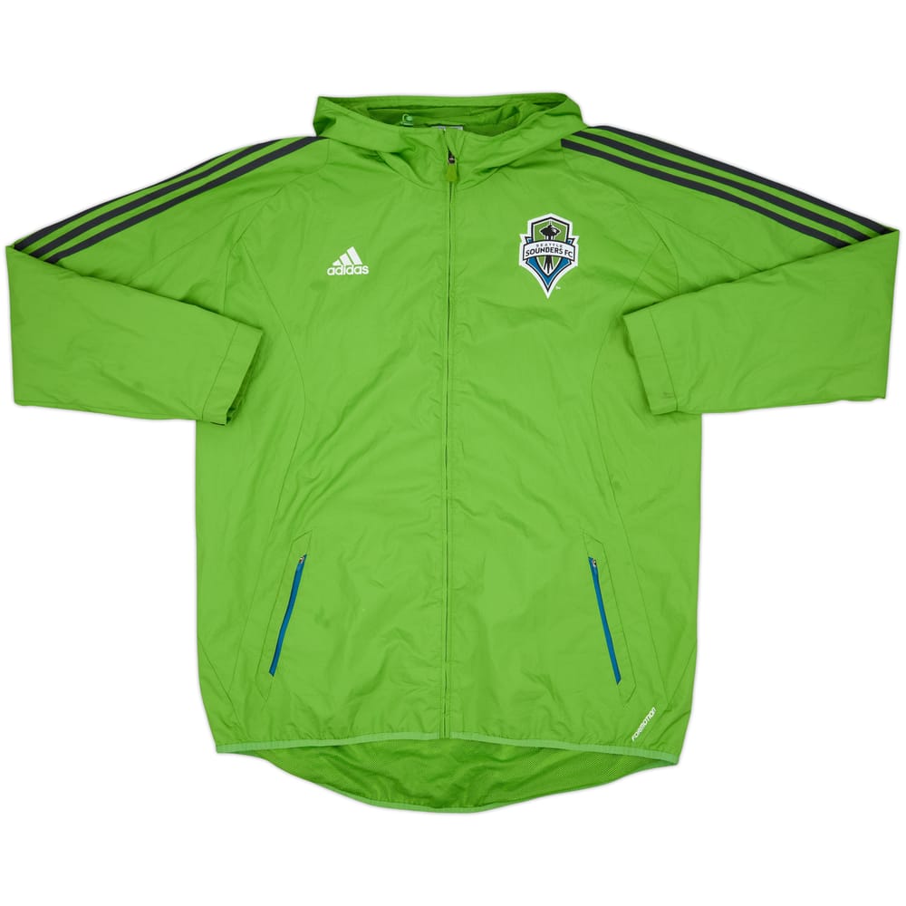 2012 Seattle Sounders adidas Chaqueta impermeable con capucha - 9/10 - (XXL)