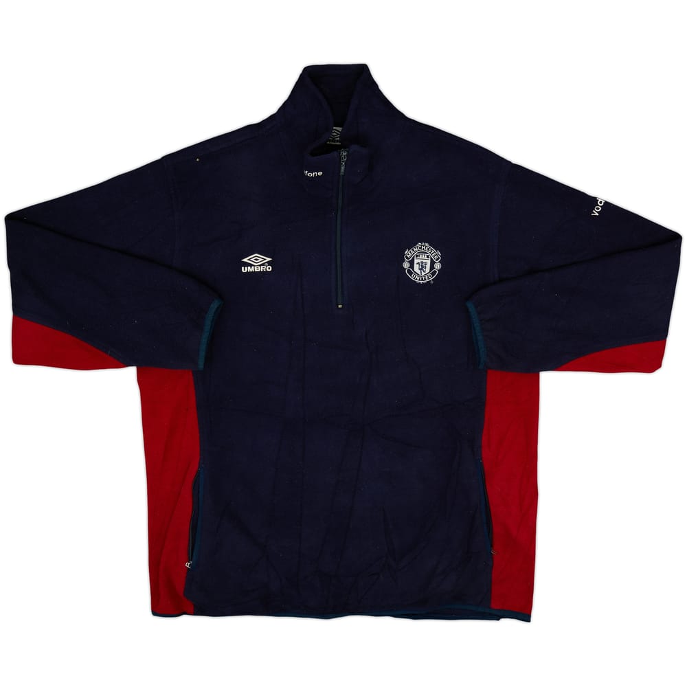 2000-02 Manchester United Umbro 1/4 Zip Fleece Top - 6/10 - (L)