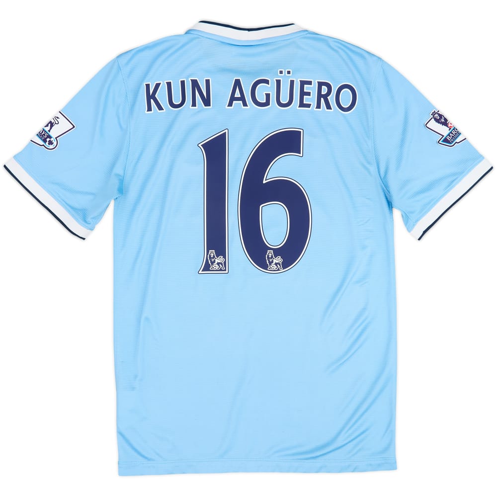 2013-14 Manchester City Home Shirt Kun Aguero #16 - 6/10 - (S)