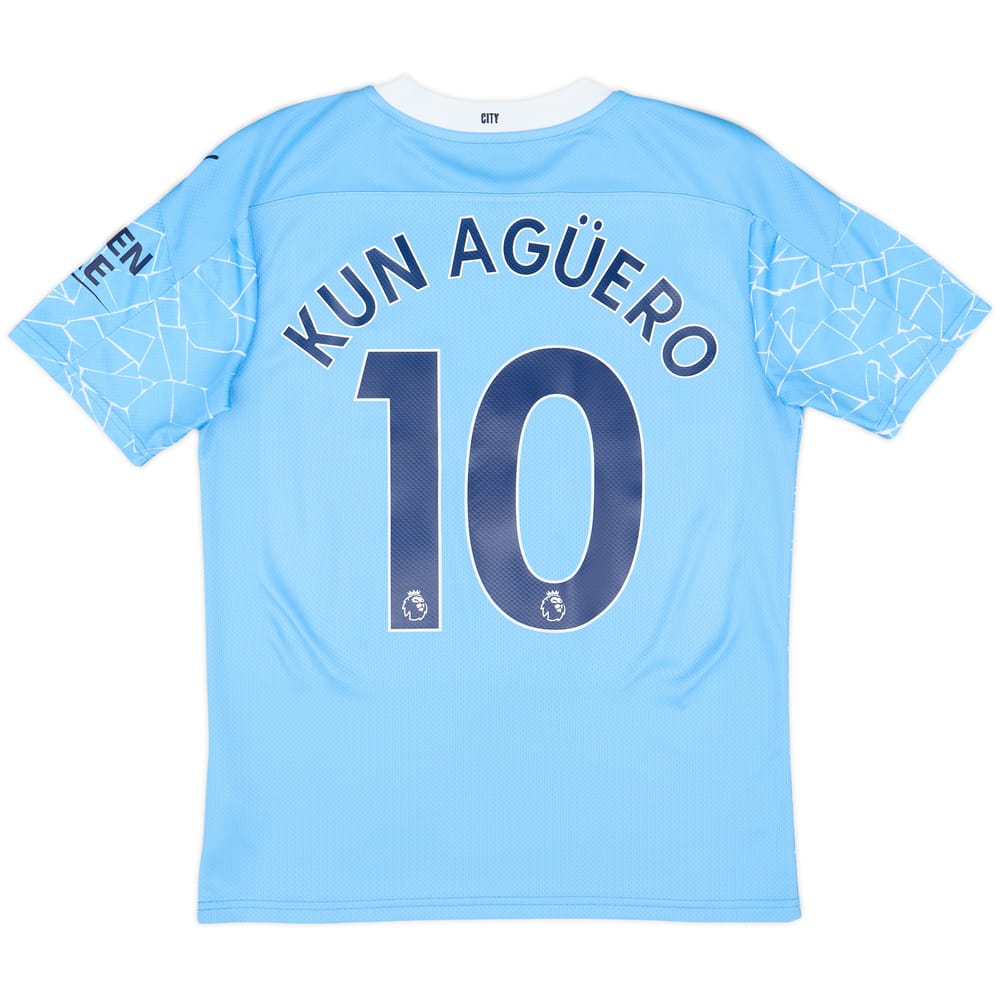 2020-21 Manchester City Home Shirt Kun Aguero #10 - 8/10 - (S)