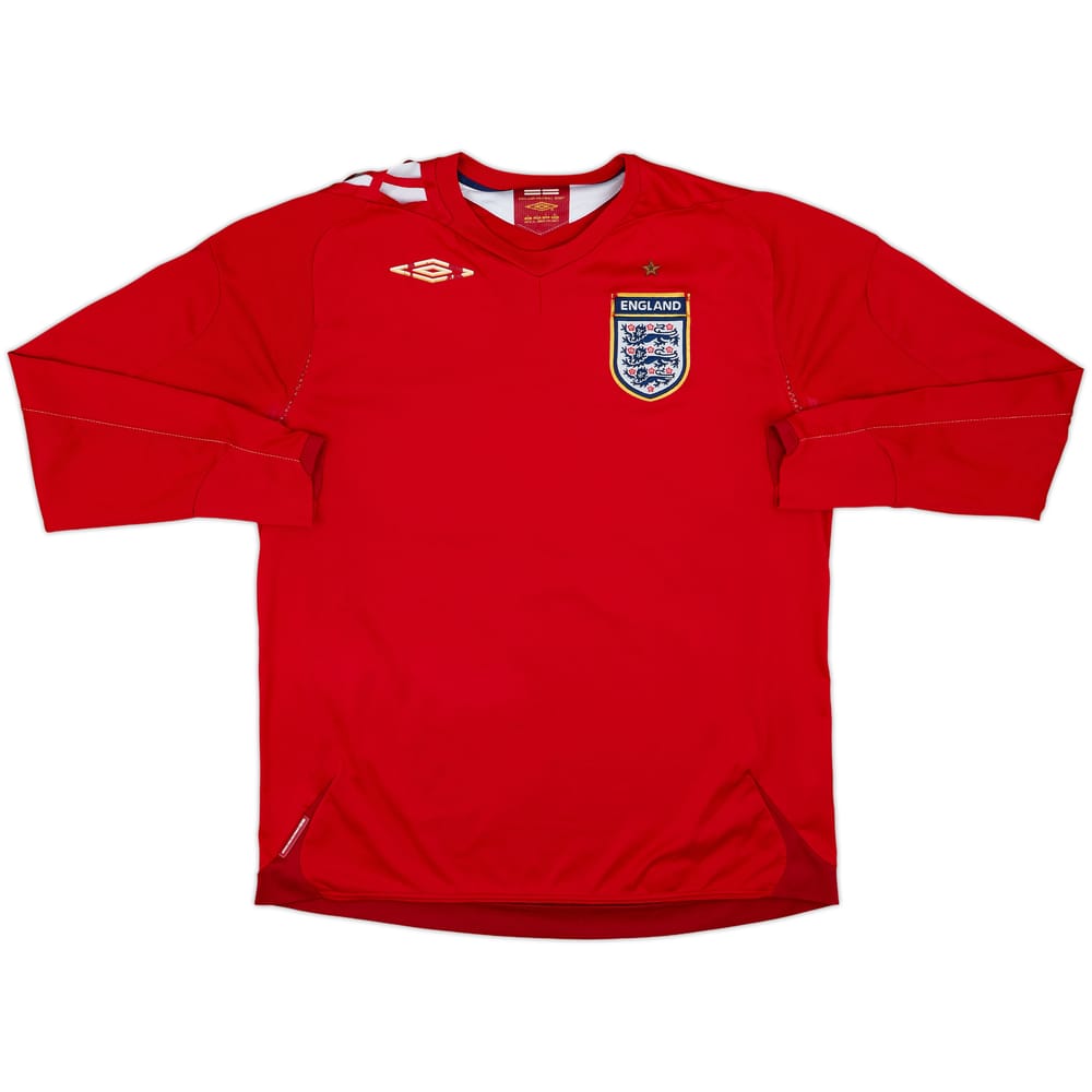 2006-08 England Away L/S Shirt - 4/10 - (L)