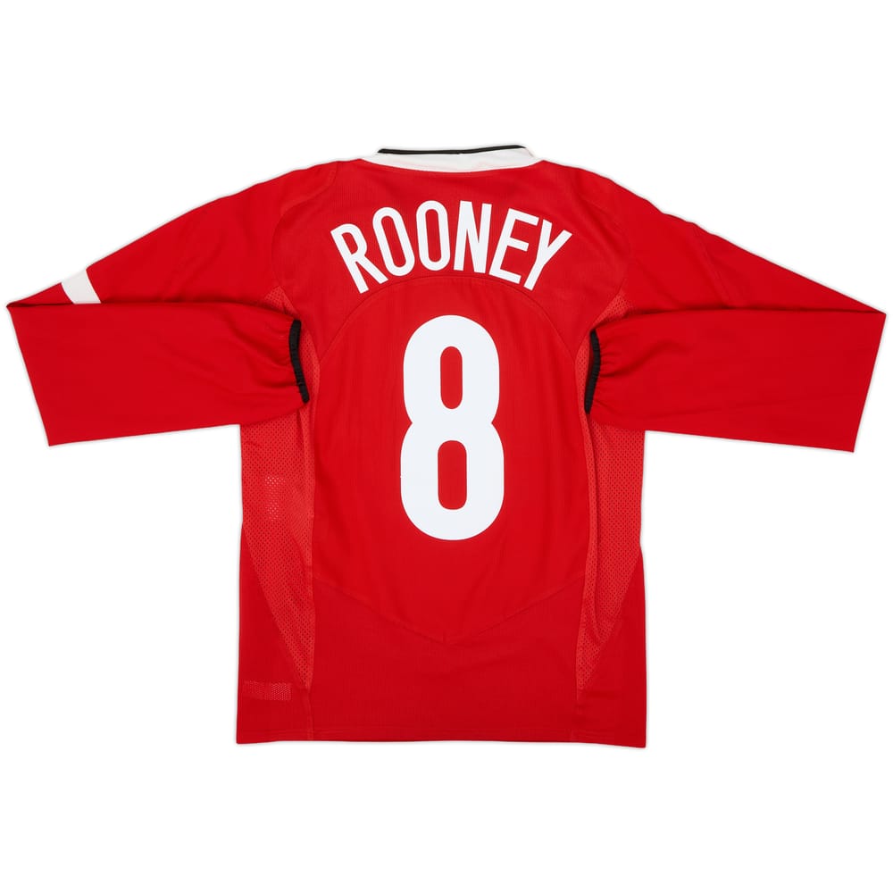 2004-06 Manchester United Home L/S Shirt Rooney #8 - 8/10 - (S)