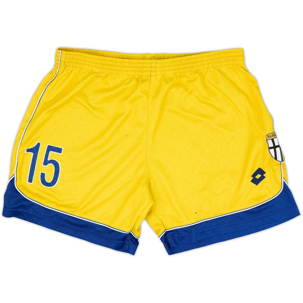 1998-99 Pantalones cortos de local versión jugador del Parma #15 - 4/10 - (L)
