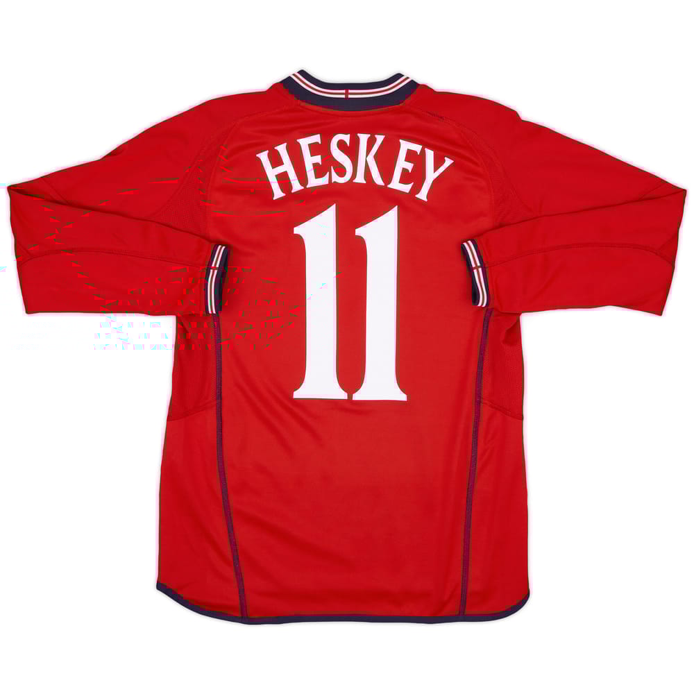 2002-04 England Away L/S Shirt Heskey #11 - 8/10 - (S)