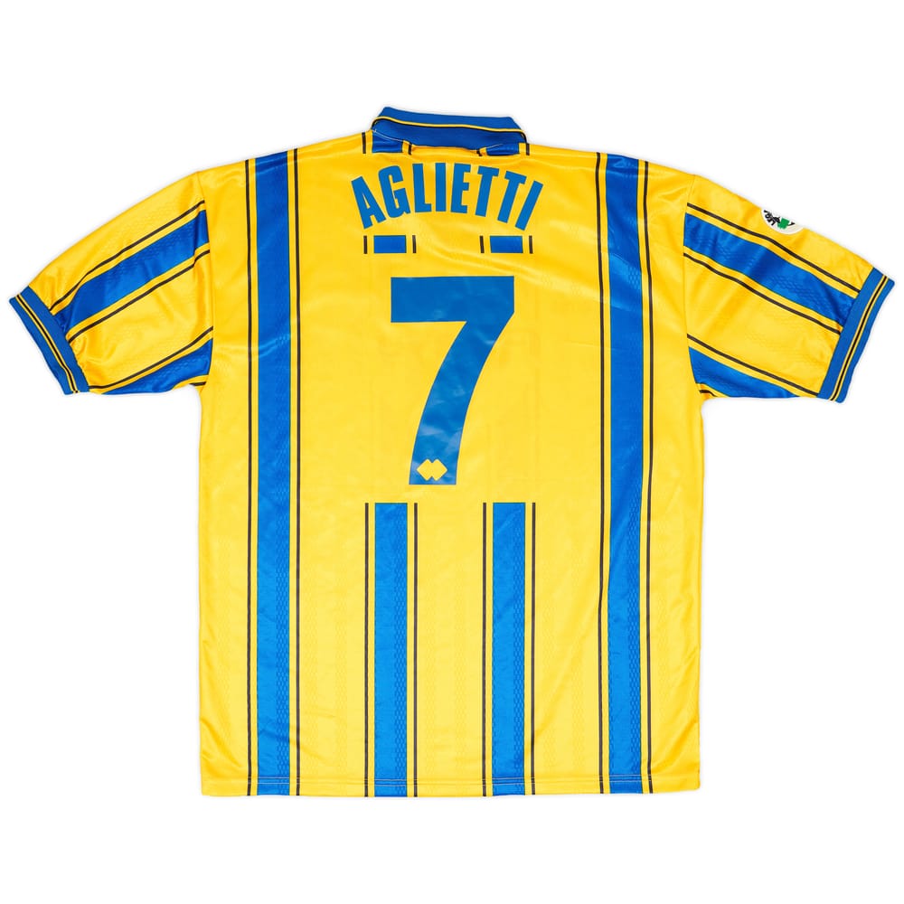 1998-99 Hellas Verona Match Issue Third Shirt Aglietti #7