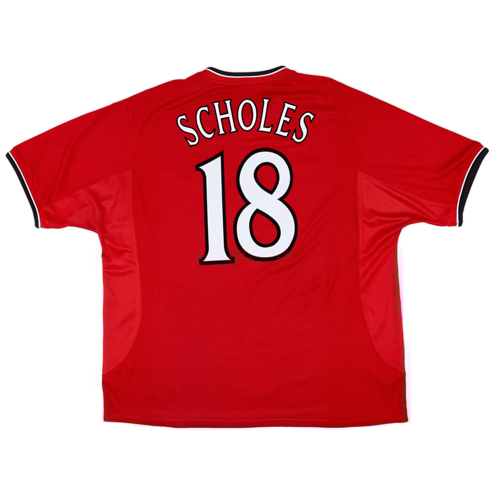 2000-02 Manchester United Home Shirt Scholes #18 - 5/10 - (3XL)