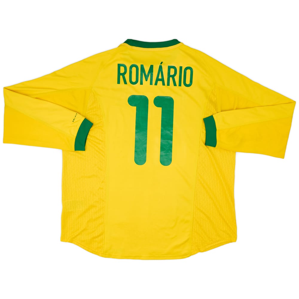 2000-02 Brazil Home L/S Shirt Romario #11 - 6/10 - (XL)