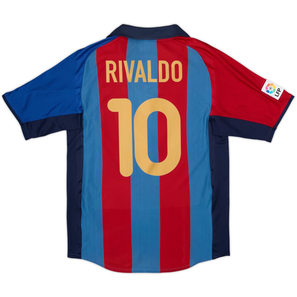 2001-02 Barcelona Home Shirt Rivaldo #10 - 6/10 - (S)