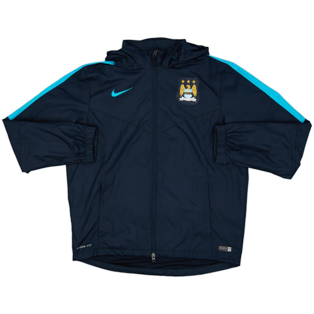 2015-16 Manchester City Nike Hooded Rain Jacket - 8/10 - (L)
