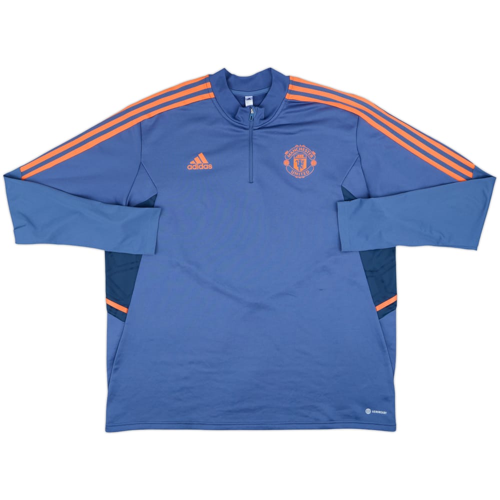 2022-23 Manchester United adidas 1/4 Zip Training Top - 8/10 - (XXL)