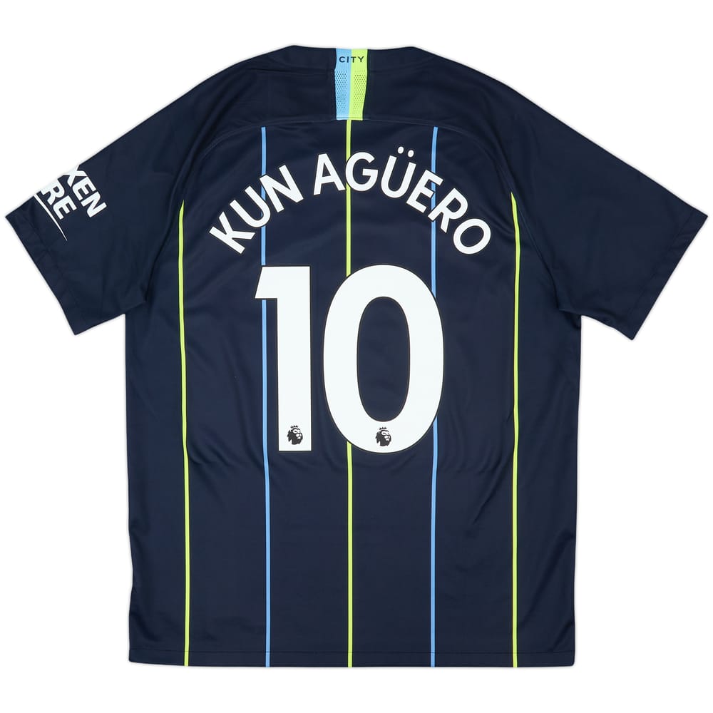 2018-19 Manchester City Away Shirt Kun Aguero #10 - 9/10 - (L)