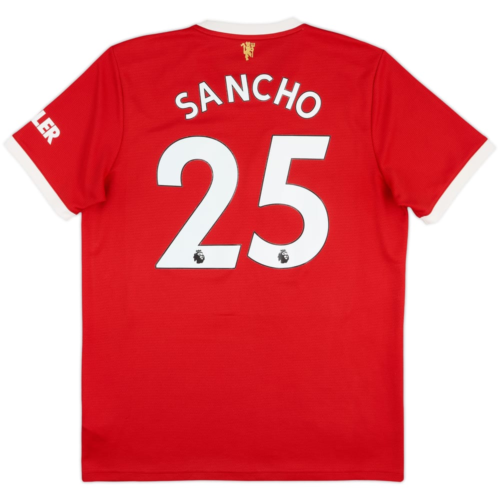 2021-22 Manchester United Home Shirt Sancho #25 - 9/10 - (L)