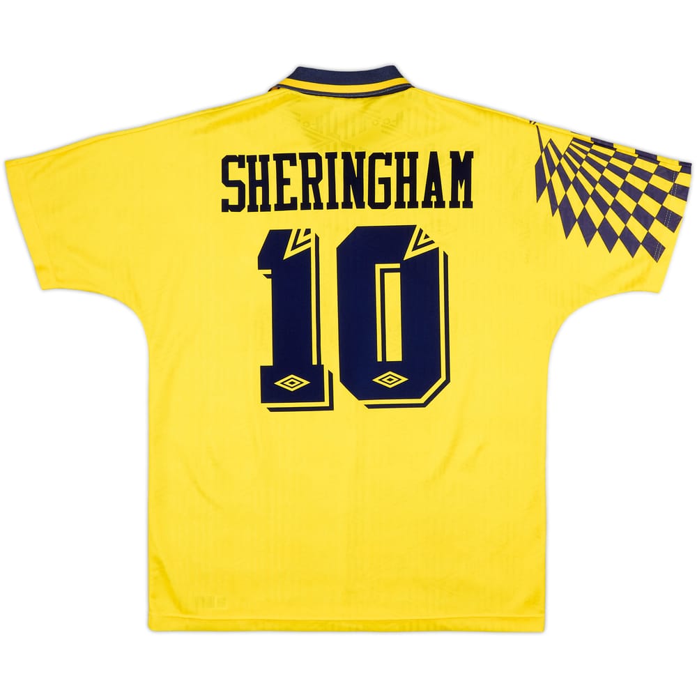 1991-95 Tottenham Away Shirt Sheringham #10 - 8/10 - (L)