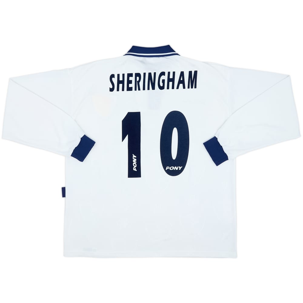 1995-97 Tottenham Home L/S Shirt Sheringham #10 - 8/10 - (XL)