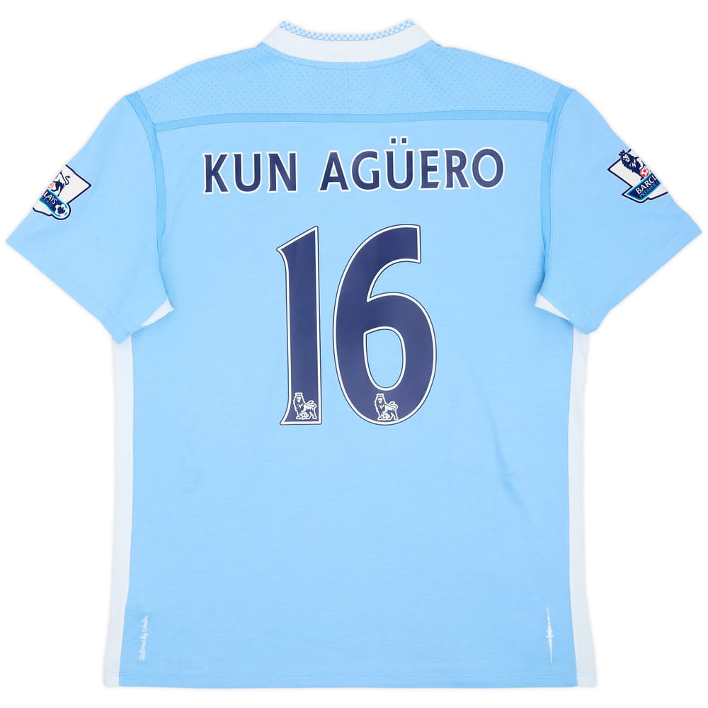 2011-12 Manchester City Home Shirt Kun Aguero #16 - 6/10 - (L)