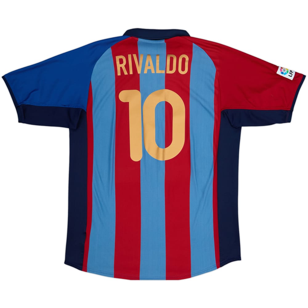 2001-02 Barcelona Camiseta local Rivaldo #10 - 6/10 - (L)