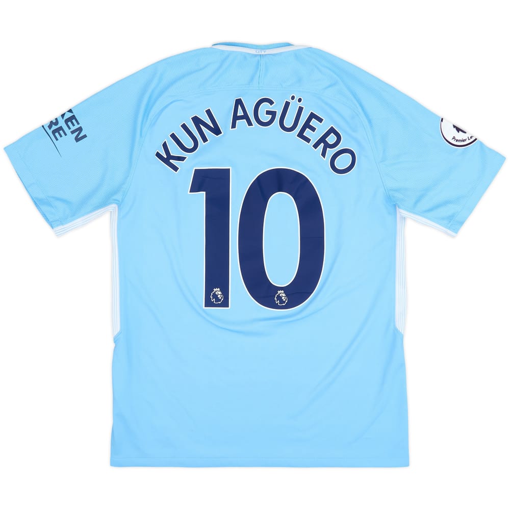 2017-18 Manchester City Home Shirt Kun Aguero #10 - 8/10 - (M)