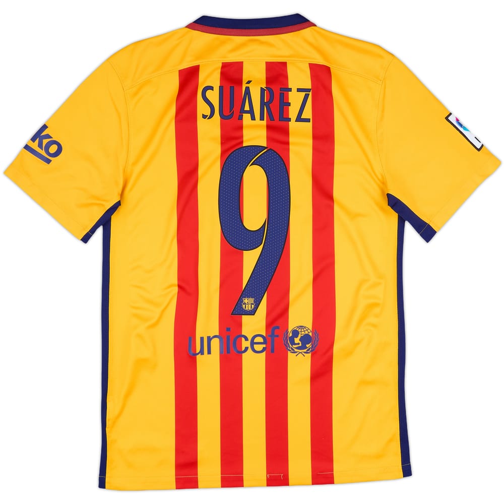 2015-16 Barcelona Away Shirt Suarez #9 - 7/10 - (S)
