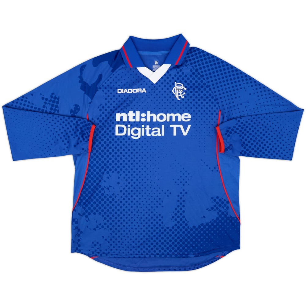 2002-03 Rangers Home L/S Shirt - 10/10 - (M)