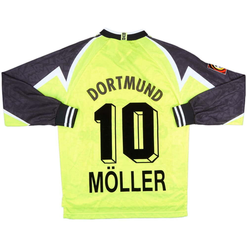 1995-96 Borussia Dortmund Home L/S Shirt Moller #10 - 6/10 - (M)