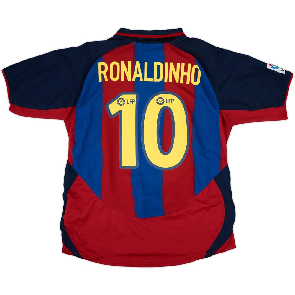 2003-04 Barcelona Home Shirt Ronaldinho #10 - 8/10 - (L)