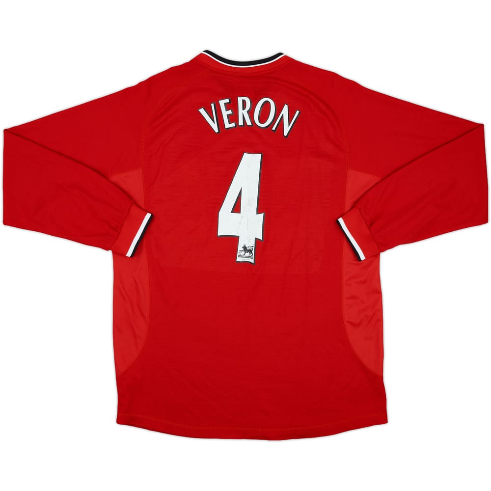2000-02 Manchester United Home L/S Shirt Veron #4 - 6/10 - (L)