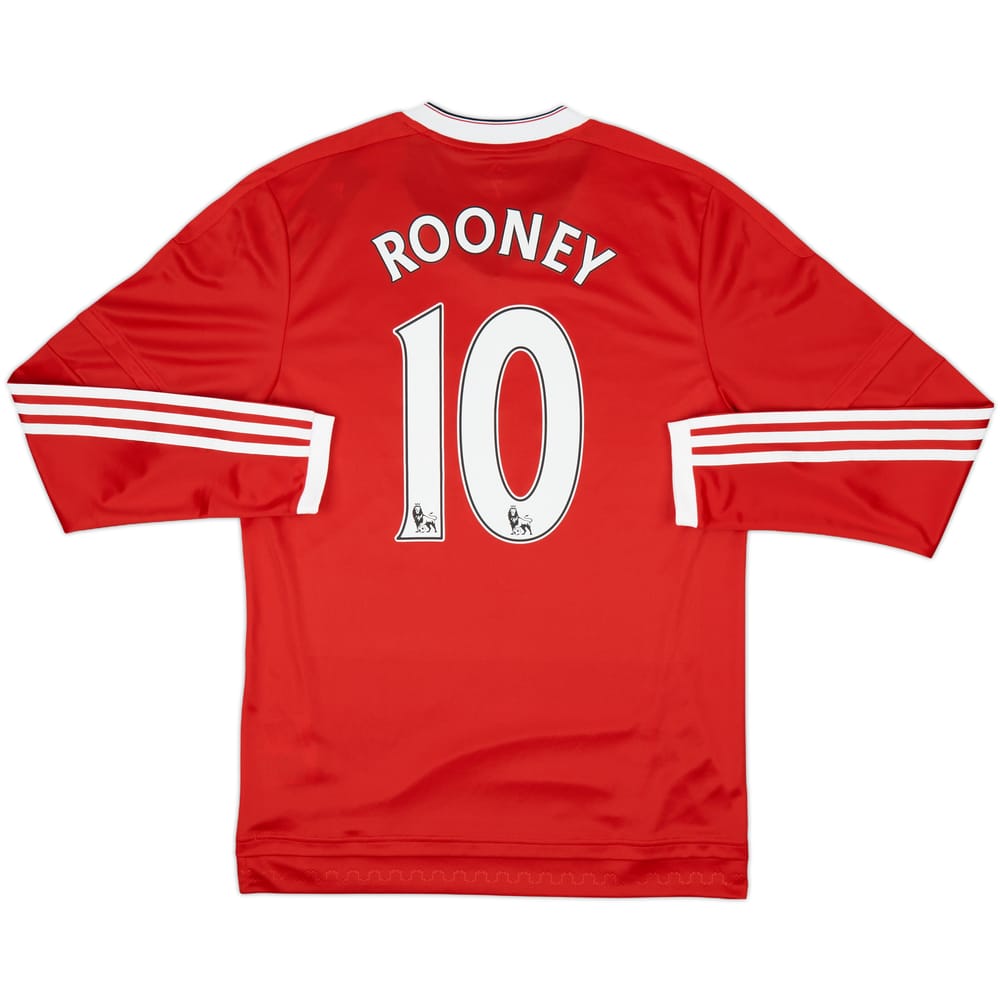 2015-16 Manchester United Player Issue Home L/S Shirt Rooney #10 (M/L)