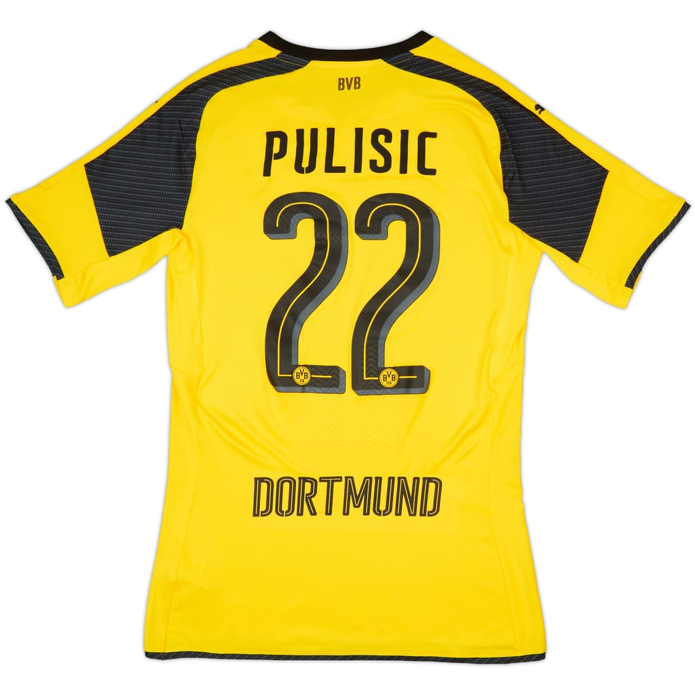 2016-17 Borussia Dortmund Authentic (ACTV) European Home Shirt Pulisic #22 (L)