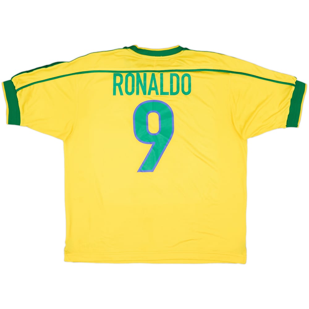 1998-00 Brazil Home Shirt Ronaldo #9 - 8/10 - (L)
