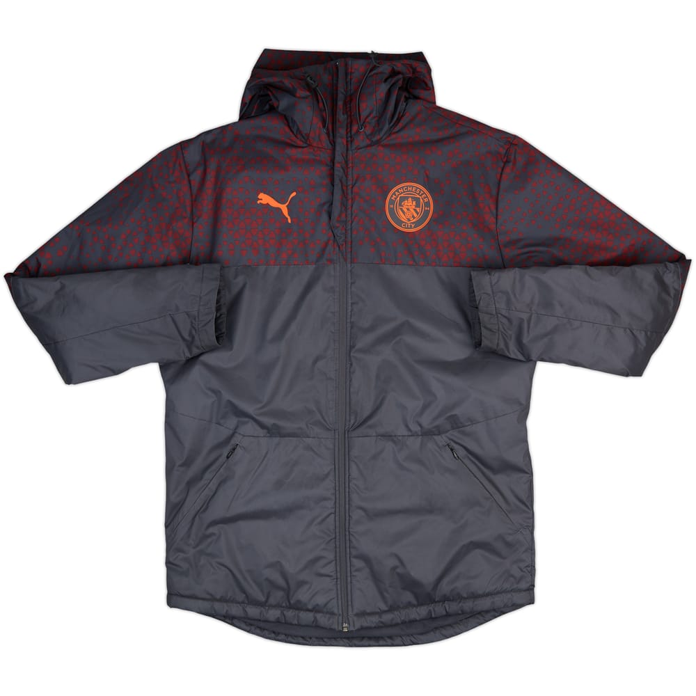 2023-24 Manchester City Puma Hooded Padded Bench Coat - 7/10 - (M)